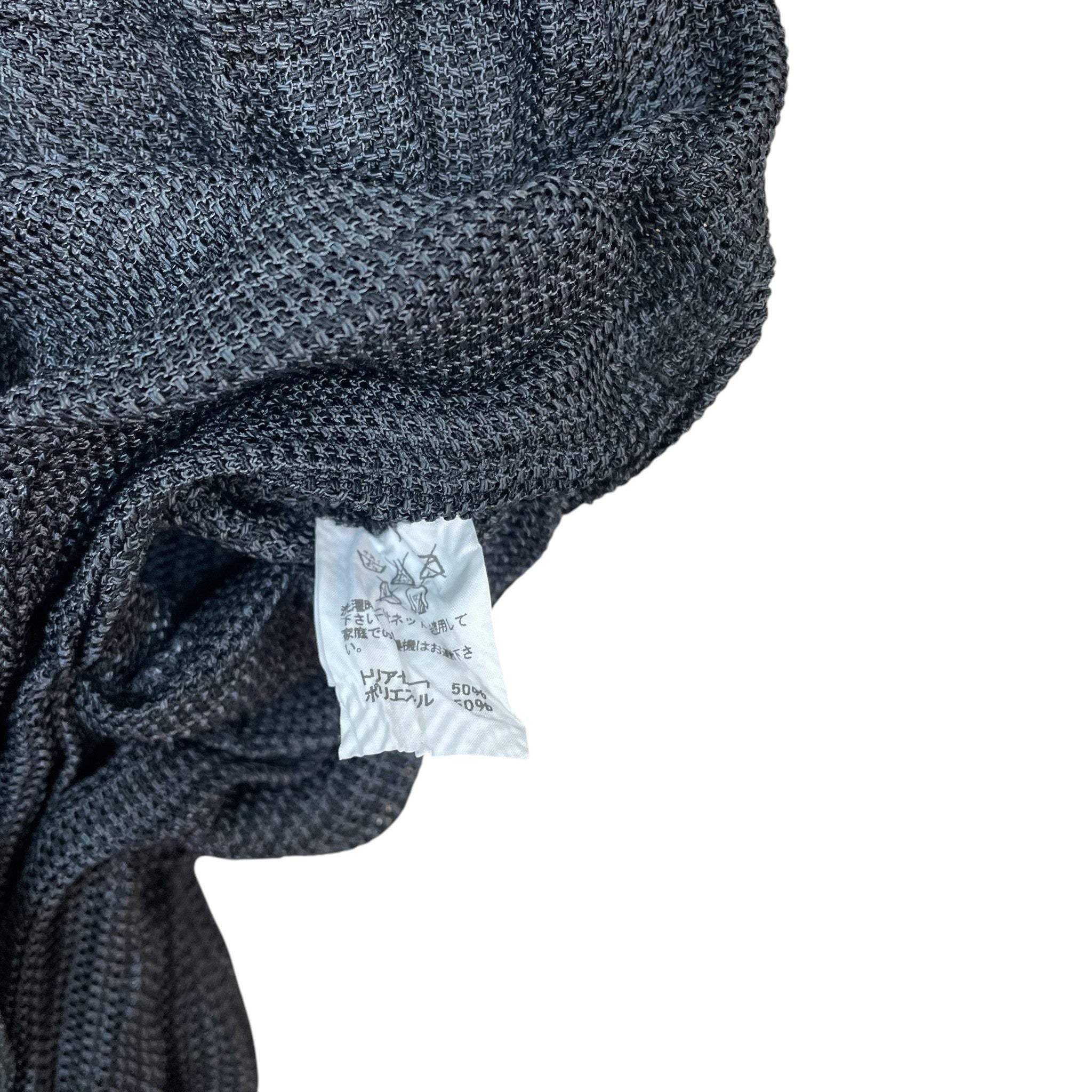 Zenno Archive Issey Miyake Men SS15 grey crinkled shirt fabric texture and care label detail