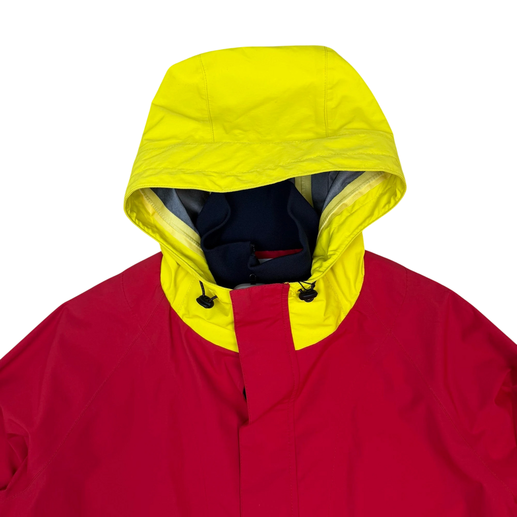Zenno Archive J.W. Anderson colour block oversized jacket with a bright yellow hood and red body