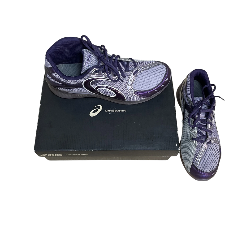 Zenno Archive Kiko Kostadinov Asics Gel Sokat Infinity sneakers in lavender grey and purple with original shoe box