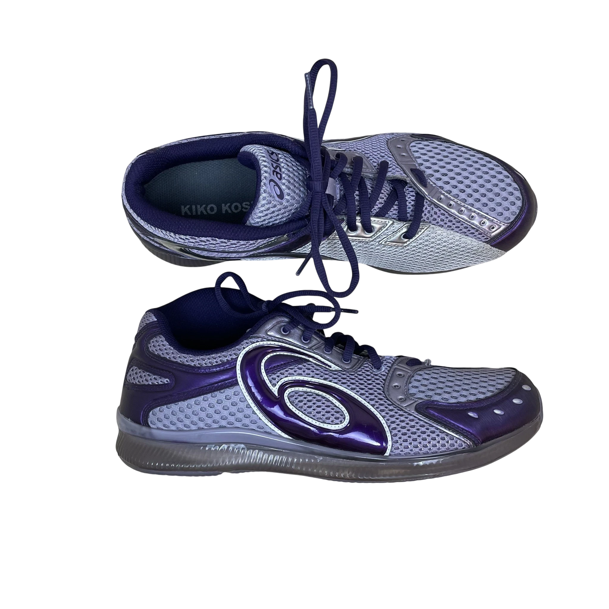 Zenno Archive Kiko Kostadinov Asics Gel Sokat Infinity sneakers in lavender grey and purple mesh with glossy accents