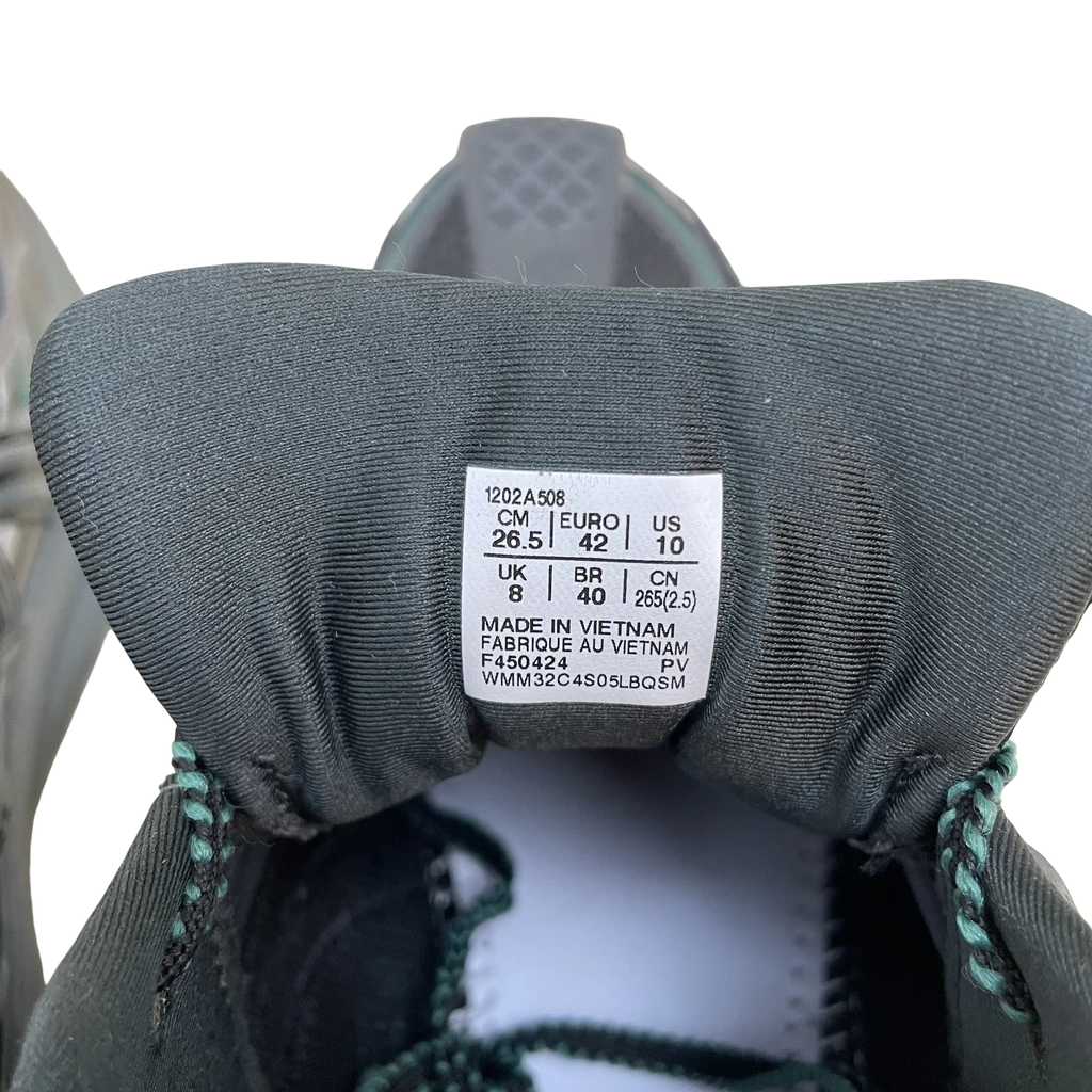 Zenno Archive Kiko Kostadinov x ASICS Gel-Flammae sneaker tongue label showing size US 10 and manufacturing details