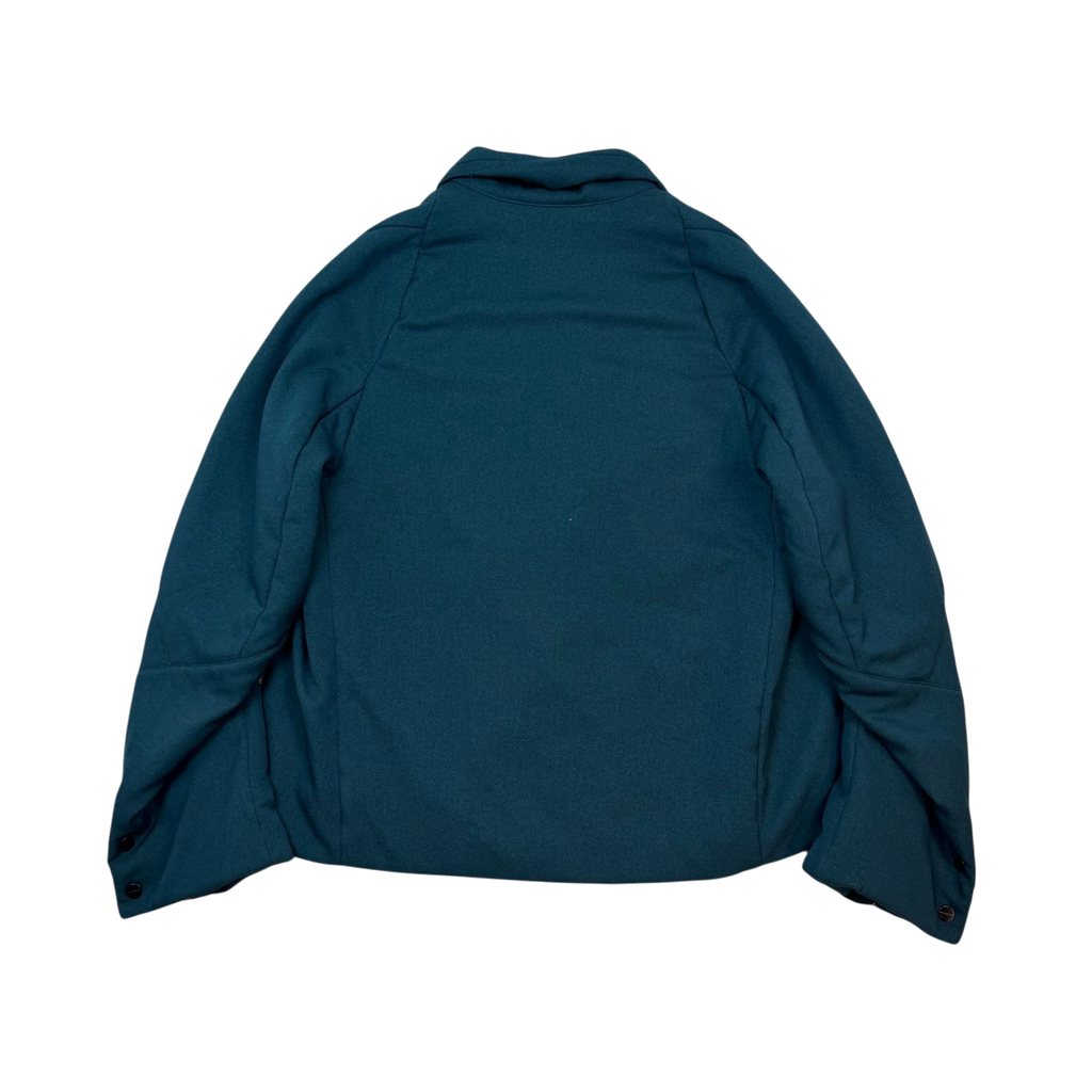 Zenno Archive Kiko Kostadinov Vein cropped padded jacket in dark green, back view showing structured fit.