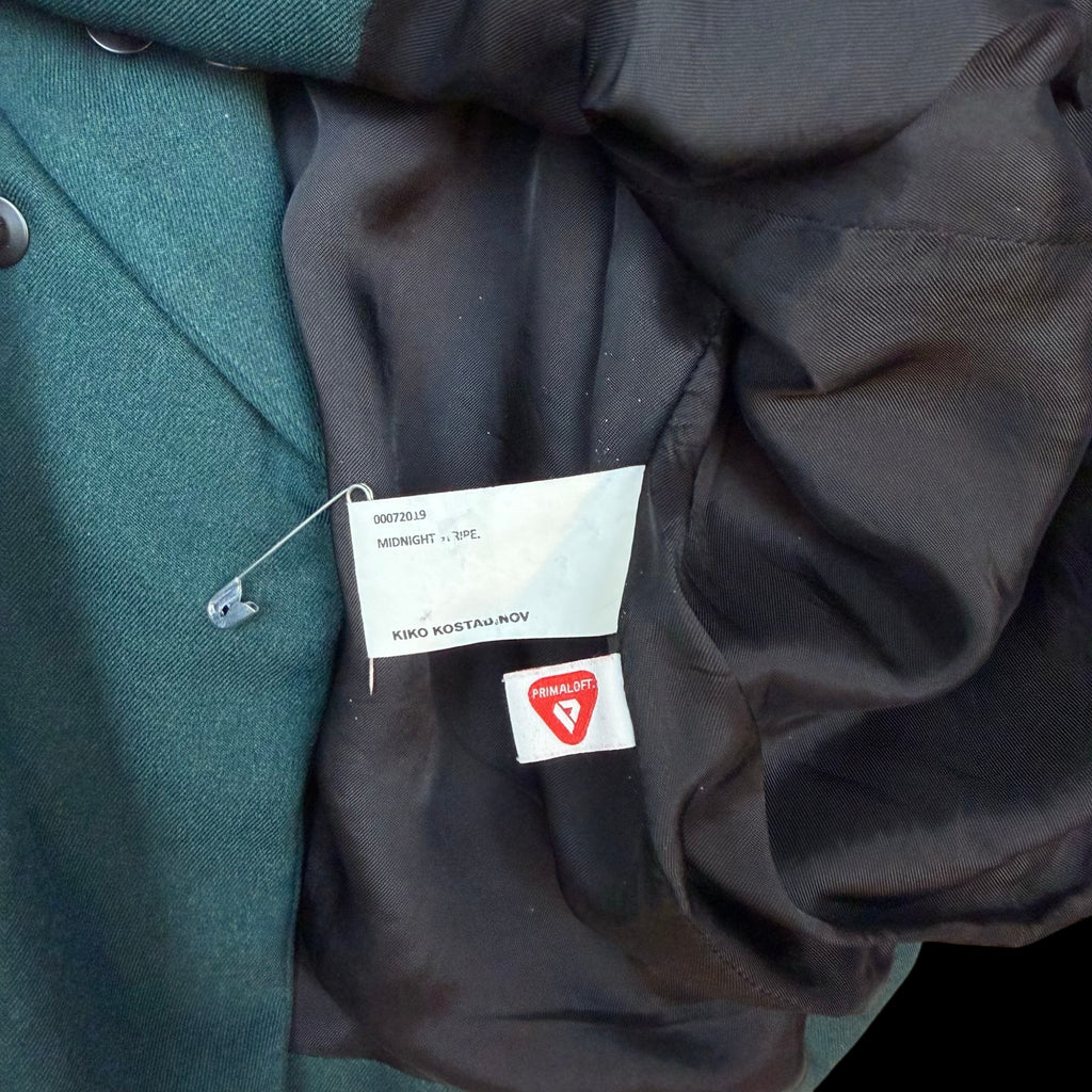 Zenno Archive Kiko Kostadinov Vein jacket interior showing Primaloft insulation label and brand tag