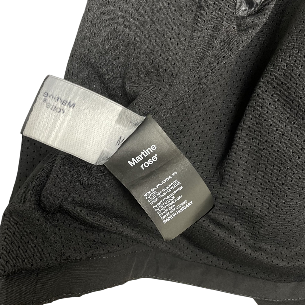 Zenno Archive Martine Rose shrunken sports jacket black and grey care label with material composition and origin