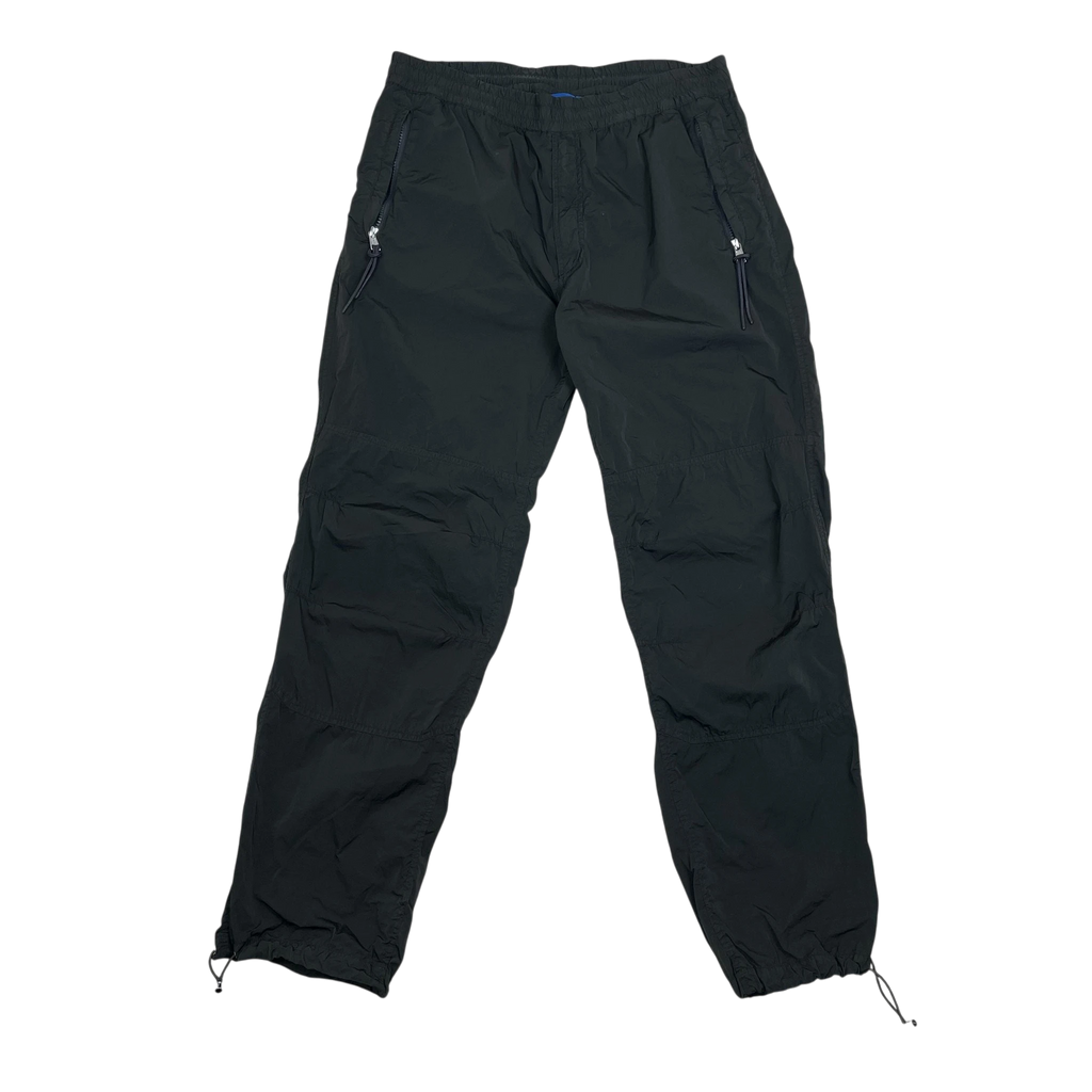 Zenno Archive Moncler 1952 dark green nylon pants with zippered pockets and adjustable drawstring cuffs