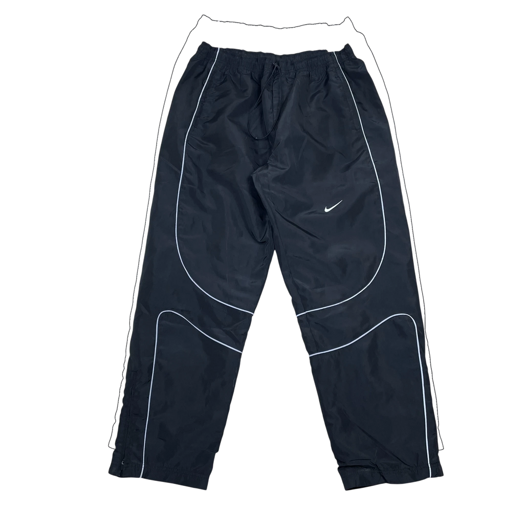 Zenno Archive Nike x Corteiz black track pants with white 3M reflective piping and drawstring waist