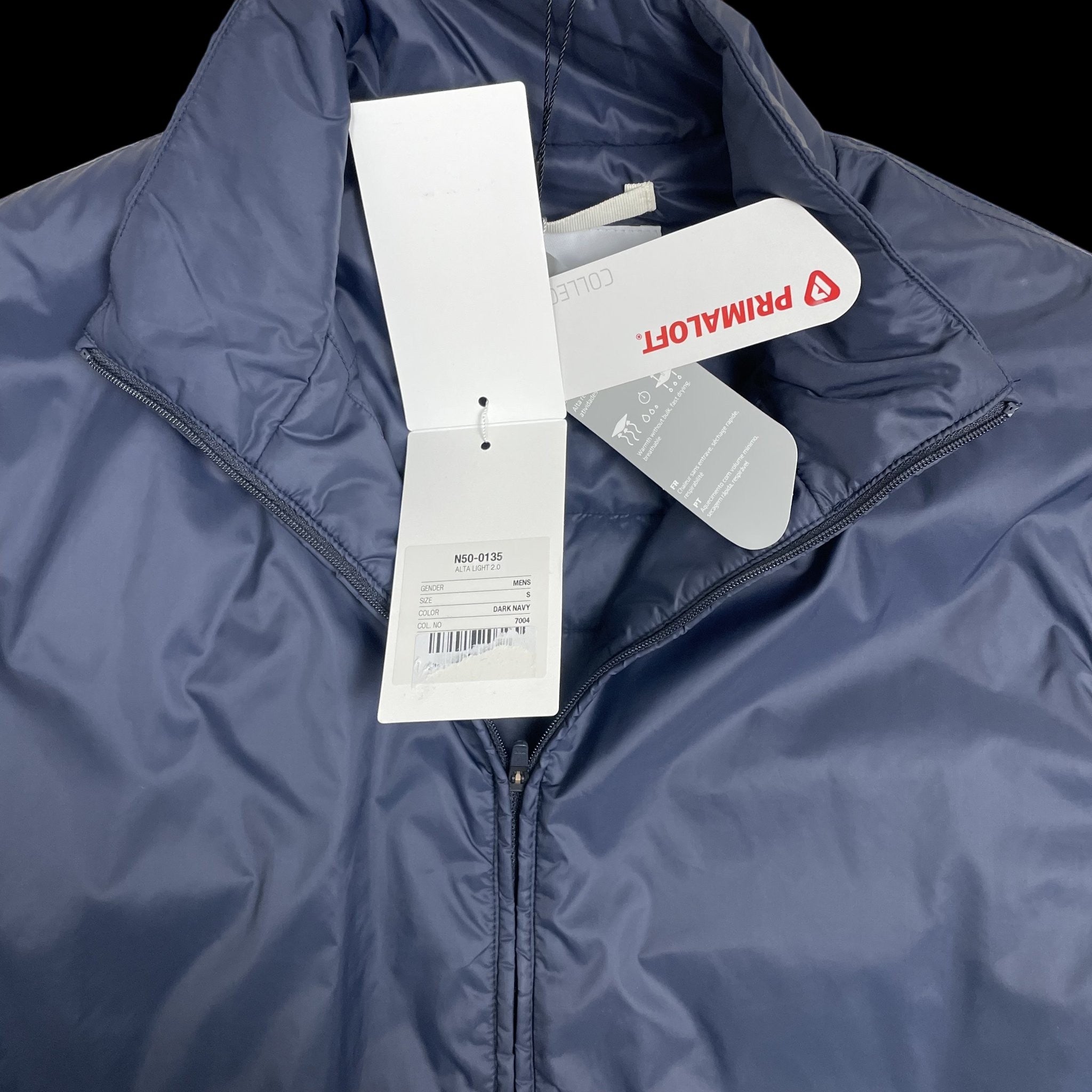 Zenno Archive Norse Projects navy insulated waterproof jacket with Primaloft tag and original product labels