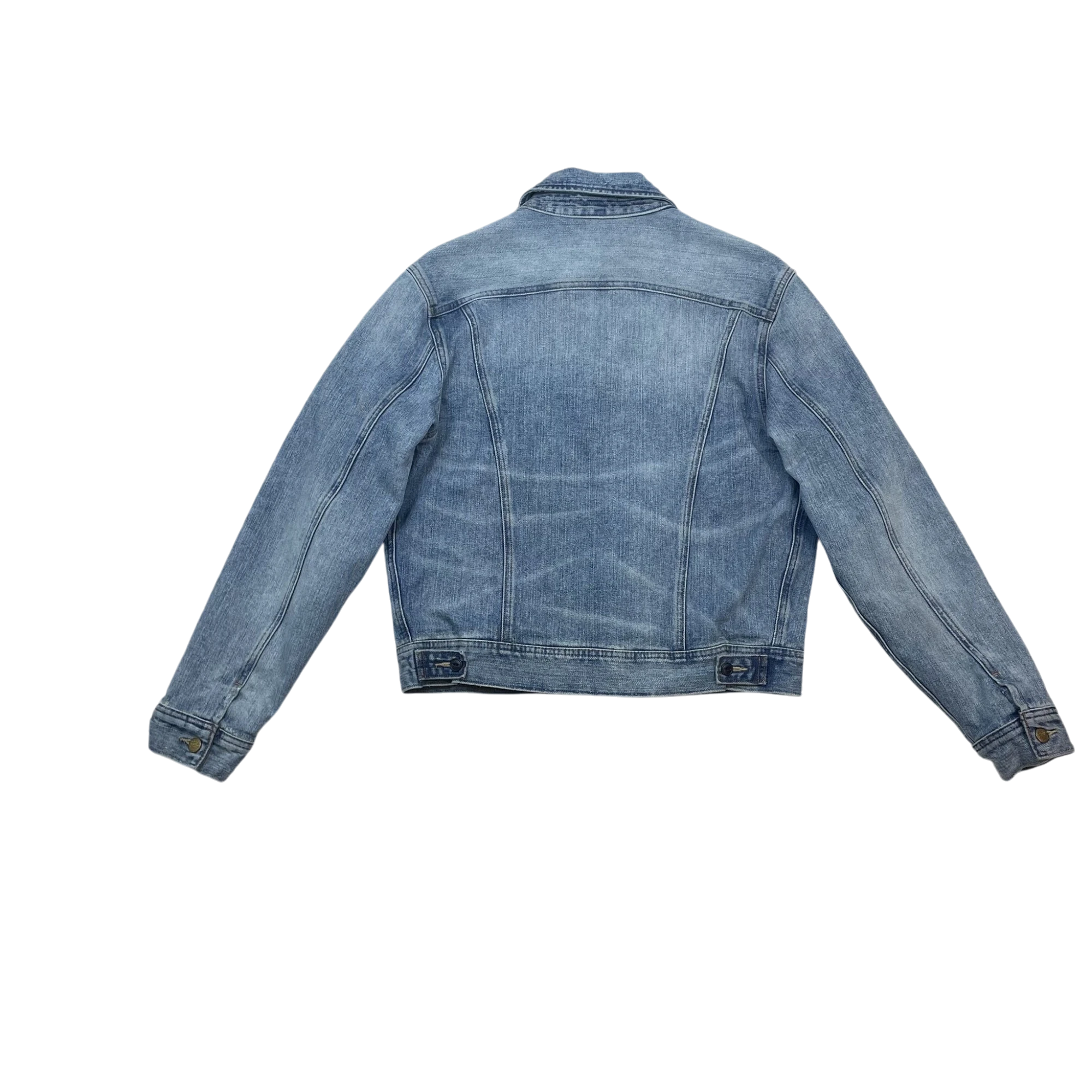 Zenno Archive Polo Ralph Lauren x Naiomi Glasses light wash denim trucker jacket, back view.