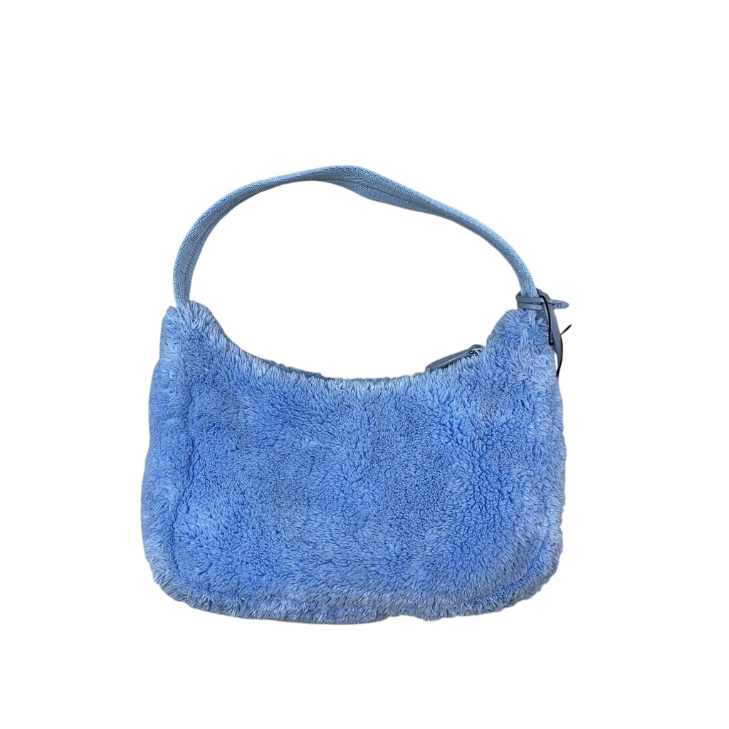 Zenno Archive Prada Re-Edition 2000 mini bag in baby blue terry cloth with a matching top handle