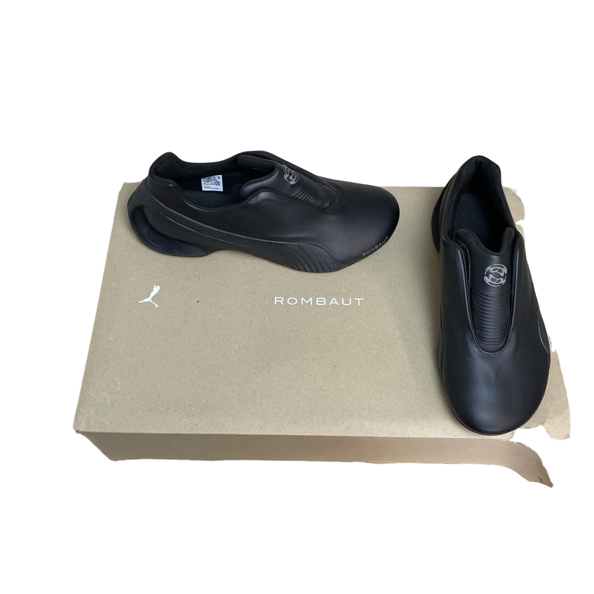 Zenno Archive Puma x Rombaut Levitation sneakers in black with a sleek slip-on design and unique sculpted heel