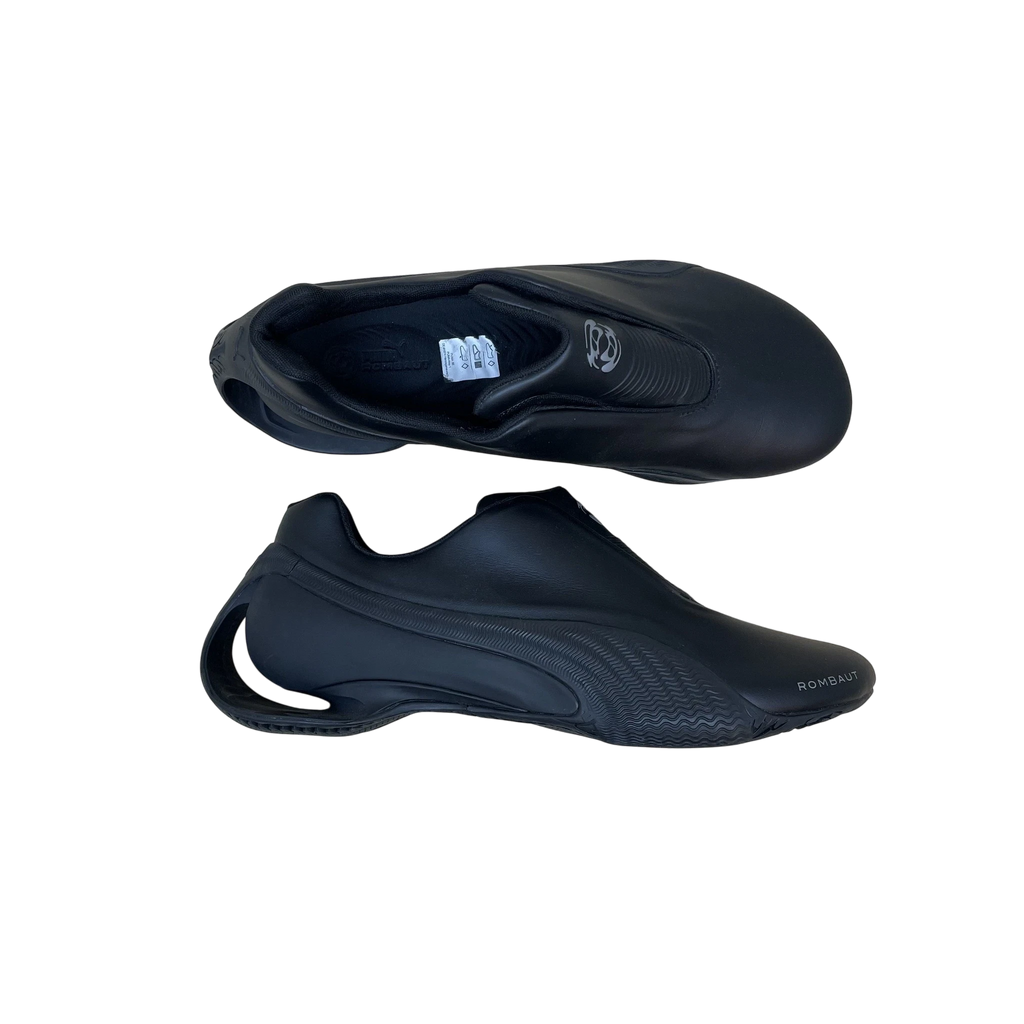 Zenno Archive Puma x Rombaut Levitation sneakers in black featuring a unique hollow heel design and sleek silhouette.