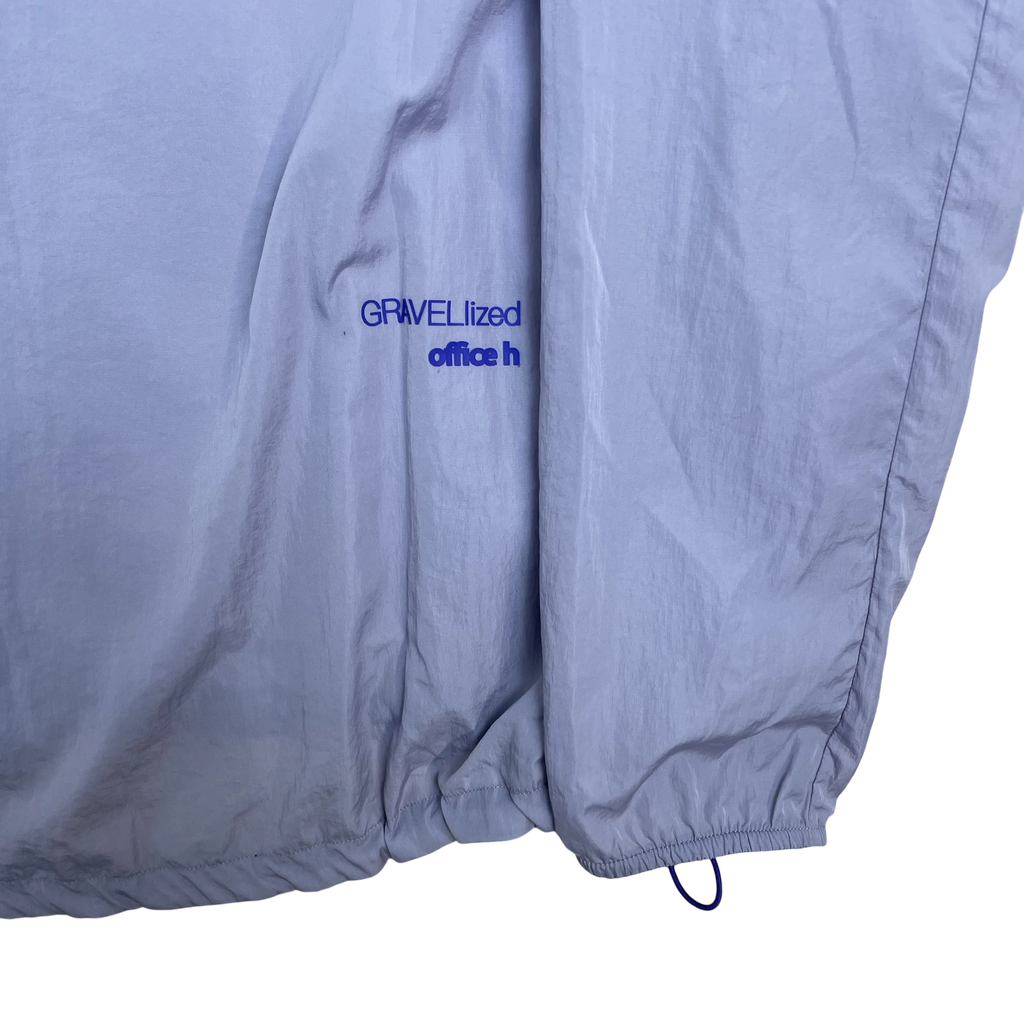 Zenno Archive Office H purple nylon hooded jacket with Gravelized branding detail on the chest
