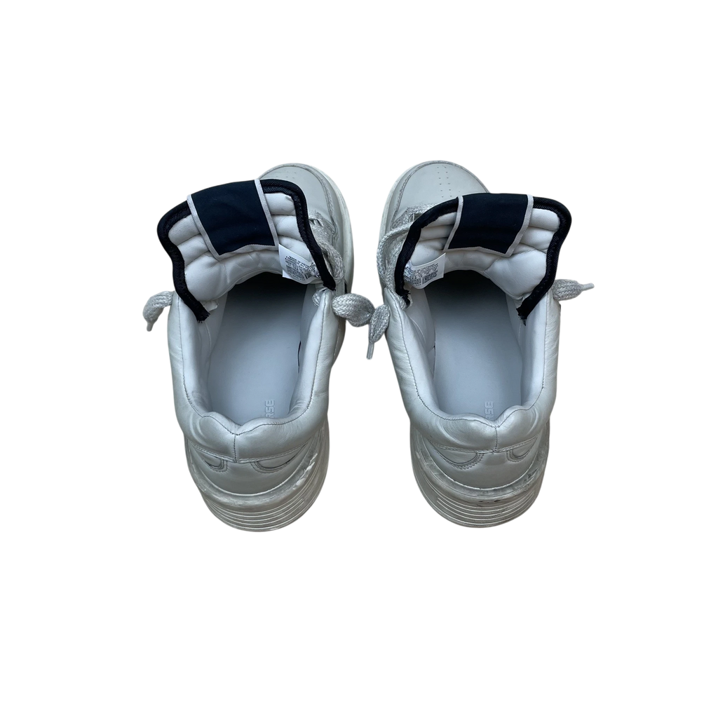 Zenno Archive Rick Owens DRKSHDW x Converse TURBOWPN sneakers in cream leather with oversized tongues, top view