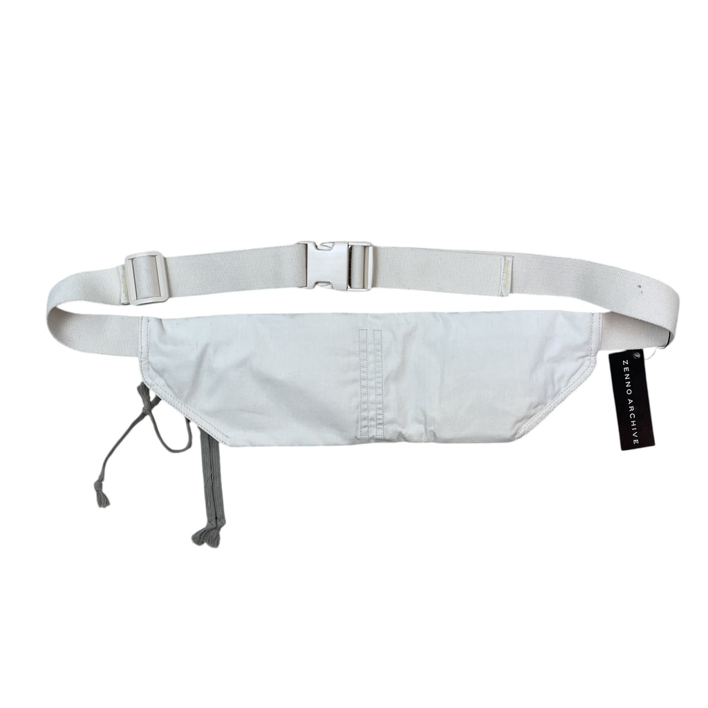 Zenno Archive Rick Owens DRKSHDW ivory canvas belt bag with adjustable strap and buckle closure