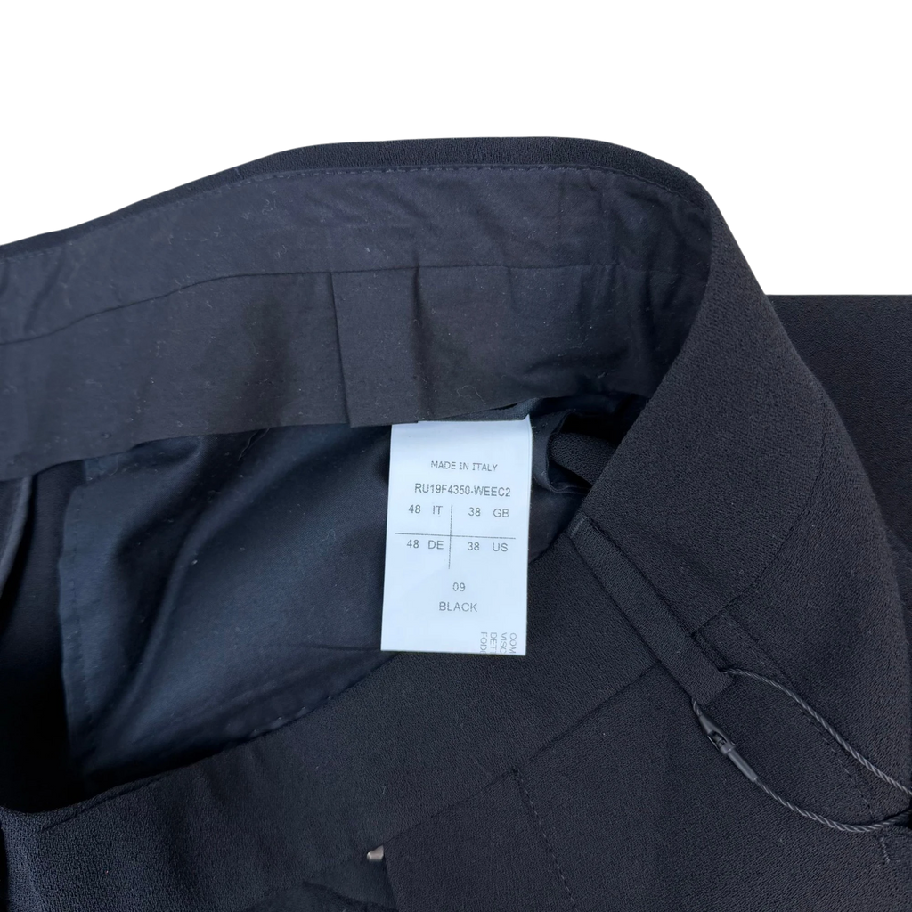 Zenno Archive Rick Owens FW19 Larry wool harness trousers in black with internal size and origin tag