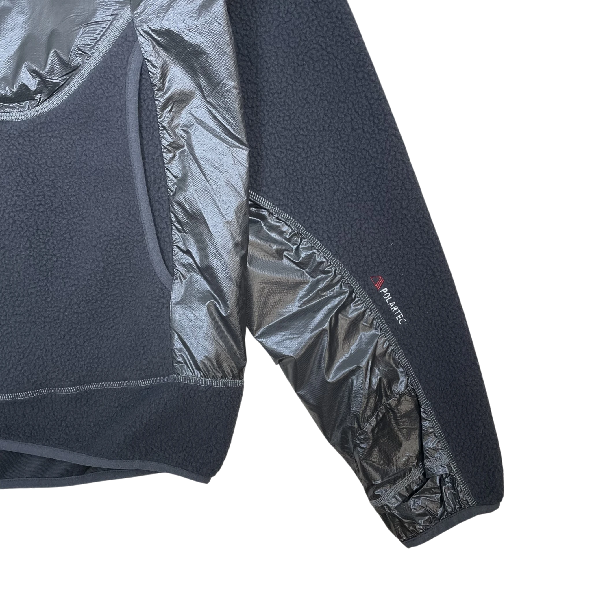 Zenno Archive ROA Ocular Polartec Thermal Pro zip up hoodie in black featuring technical fleece and nylon panels