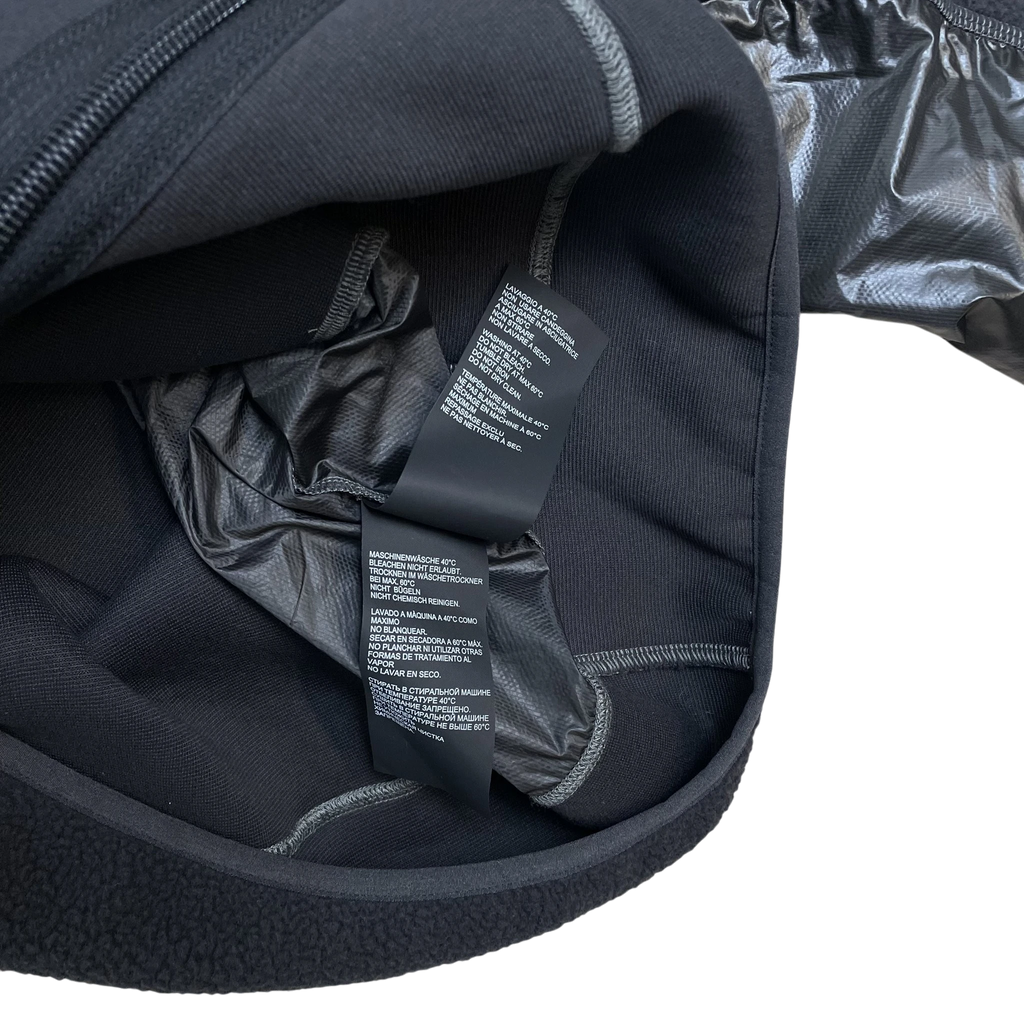 Zenno Archive ROA Ocular Polartec Thermal Pro black zip-up hoodie interior care labels and fleece texture