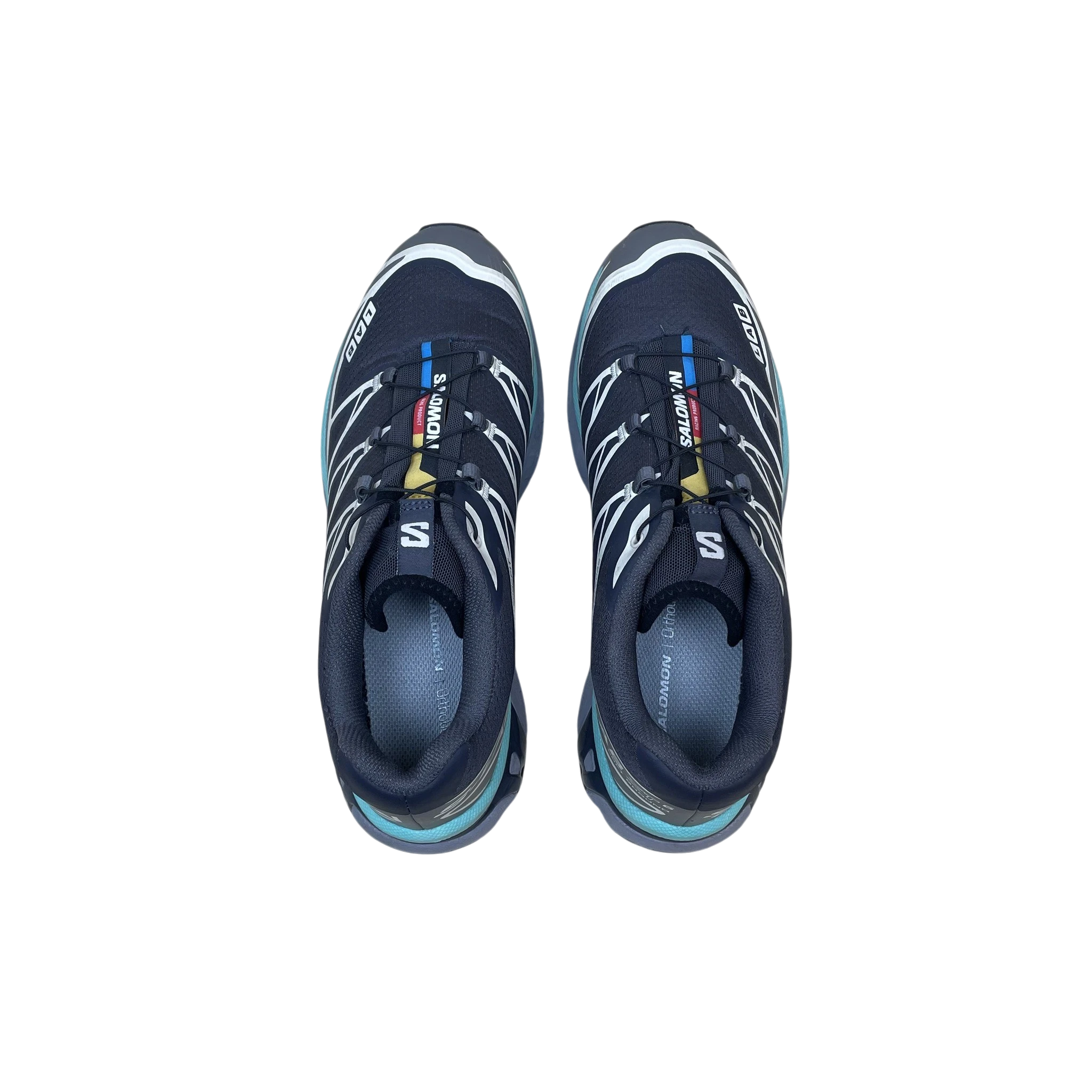 Zenno Archive Salomon XT-6 sneakers in Nine Iron and Waterfall grey and blue with technical mesh and quicklace system