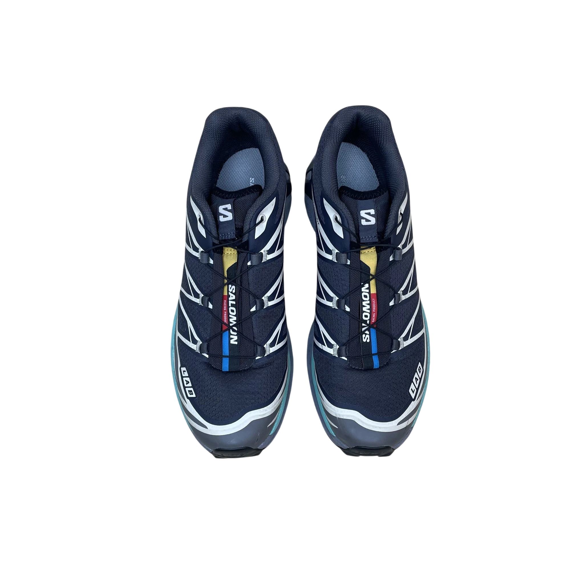 Zenno Archive Salomon XT-6 sneakers in Nine Iron and Waterfall grey and blue with quicklace system