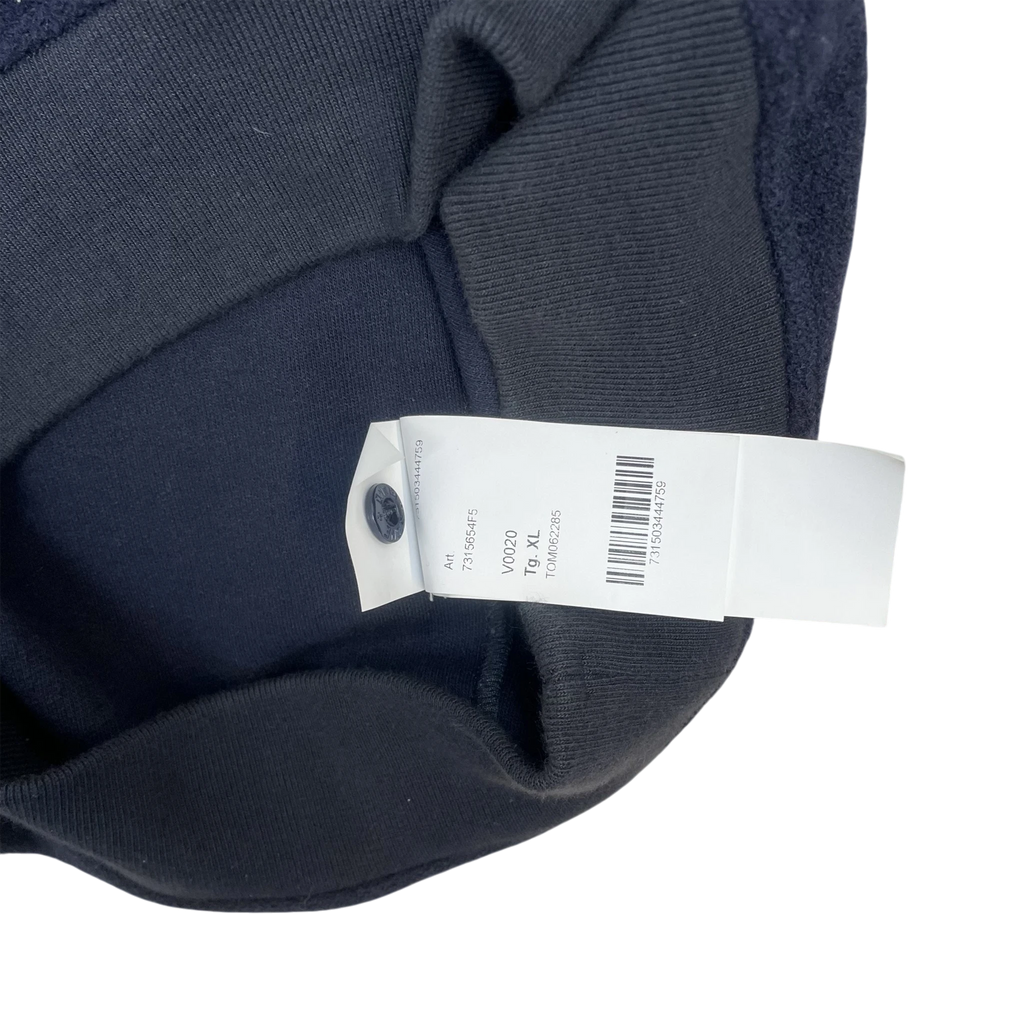 Zenno Archive Stone Island FW20 Ghost Badge wool blend sweatshirt navy interior label and size tag